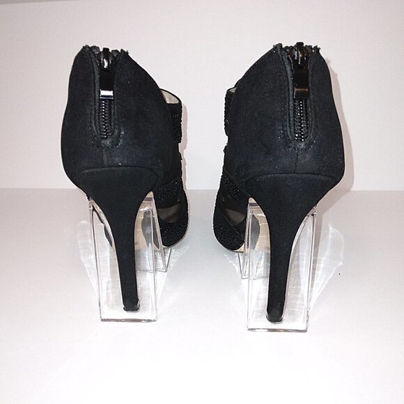 DE BLOSSOM COLLECTION BLACK MESH BEADED HEELED BOOT | STYLE YAEL-54 | SIZE 8.5 - Picture 7 of 9